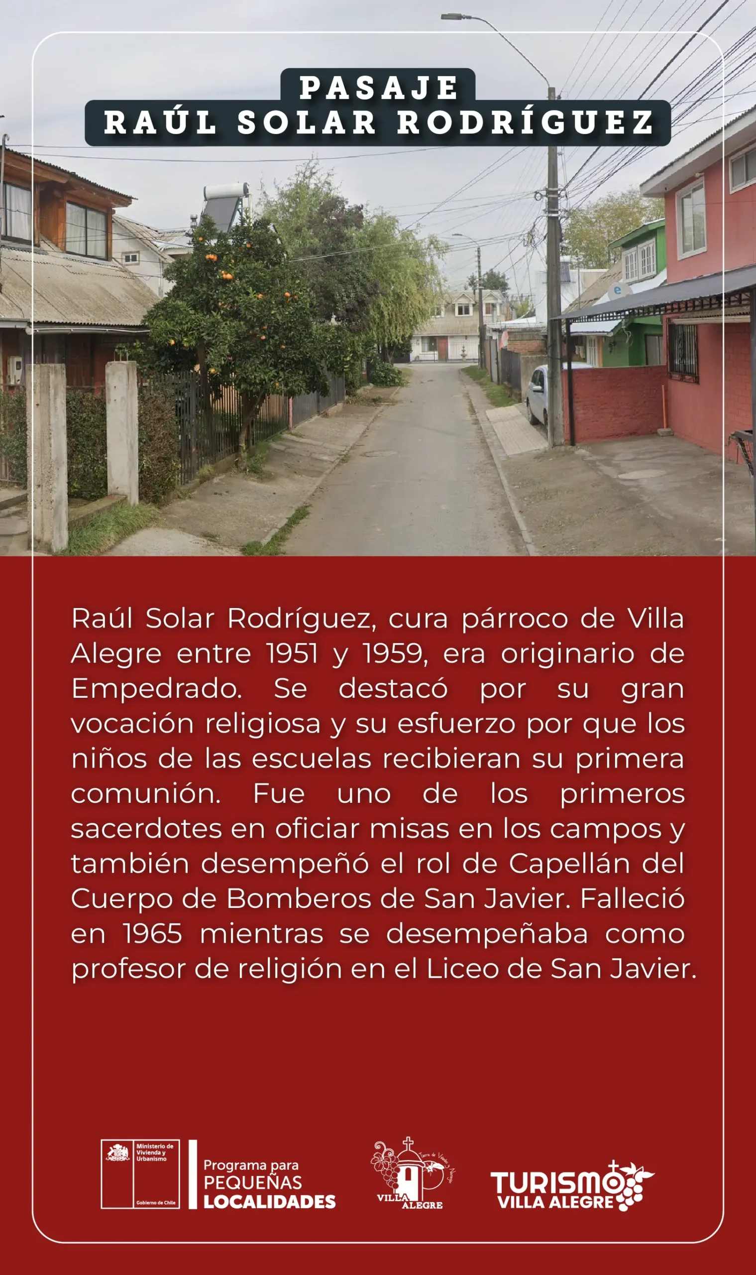 29.- PASAJE RAúL SOLAR RODRÍGUEZ